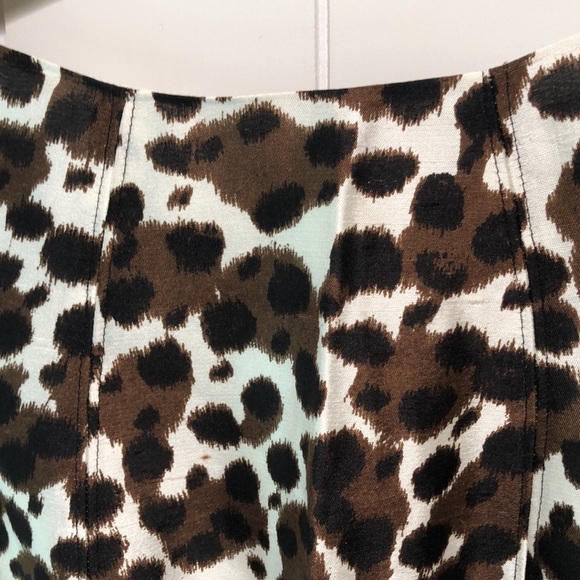 AnnTaylor 100 silk animal print sheath fitted dress lined back zip 4 - Picture 2 of 8